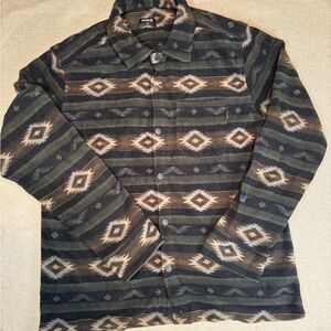 Hurley aztec style full snap button sweater-L(23x29x26)